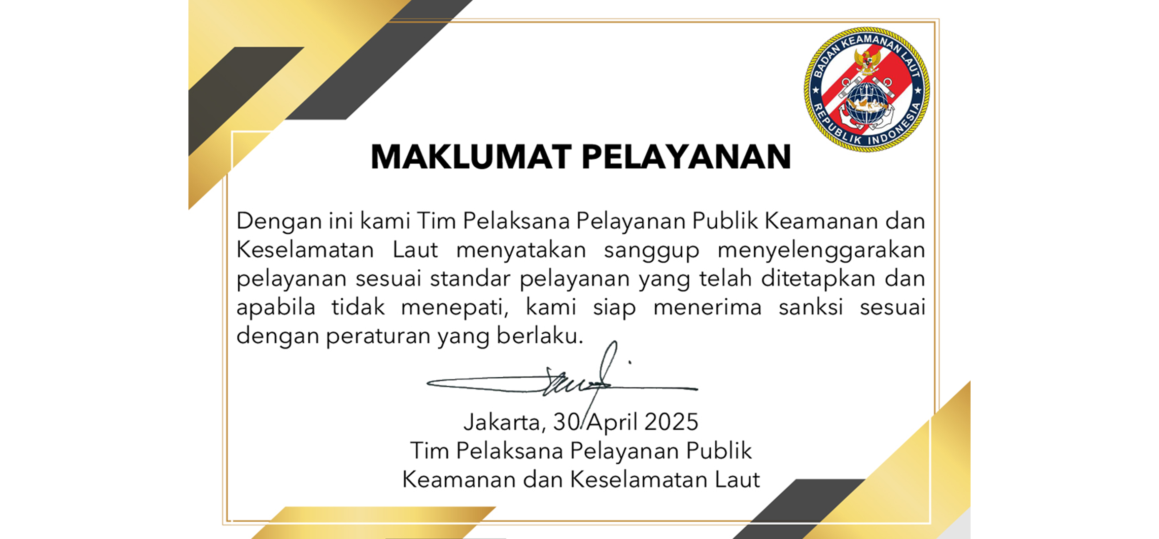 Maklumat Pelayanan 2025
